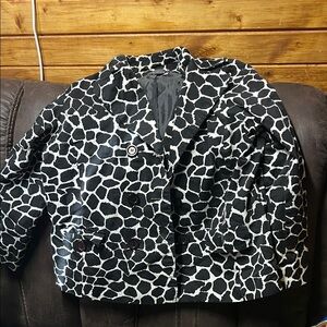 Elementz Monochrome Animal Print Jacket